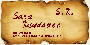 Sara Kundović vizit kartica